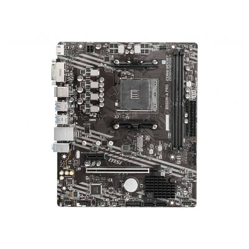 Tarjeta Madre MSI B550M-A PRO - Socket AM4 - 2xDDR4 - 1866/3200/4400(OC)MHz - HDMI - DVI-D - USB 2.0/3.2 - Micro ATX - B550M-A PRO