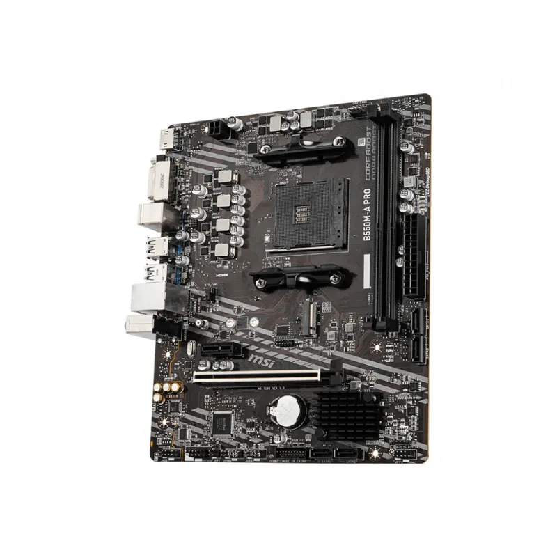 Tarjeta Madre MSI B550M-A PRO - Socket AM4 - 2xDDR4 - 1866/3200/4400(OC)MHz - HDMI - DVI-D - USB 2.0/3.2 - Micro ATX - B550M-A PRO
