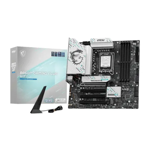 Tarjeta Madre MSI B860M GAMING PLUS WIFI - Socket 1851 - 4xDDR5 - 4800/6400/8800 MHz - HDMI - DisplayPort - Micro ATX - B860M GAMING PLUS WIFI