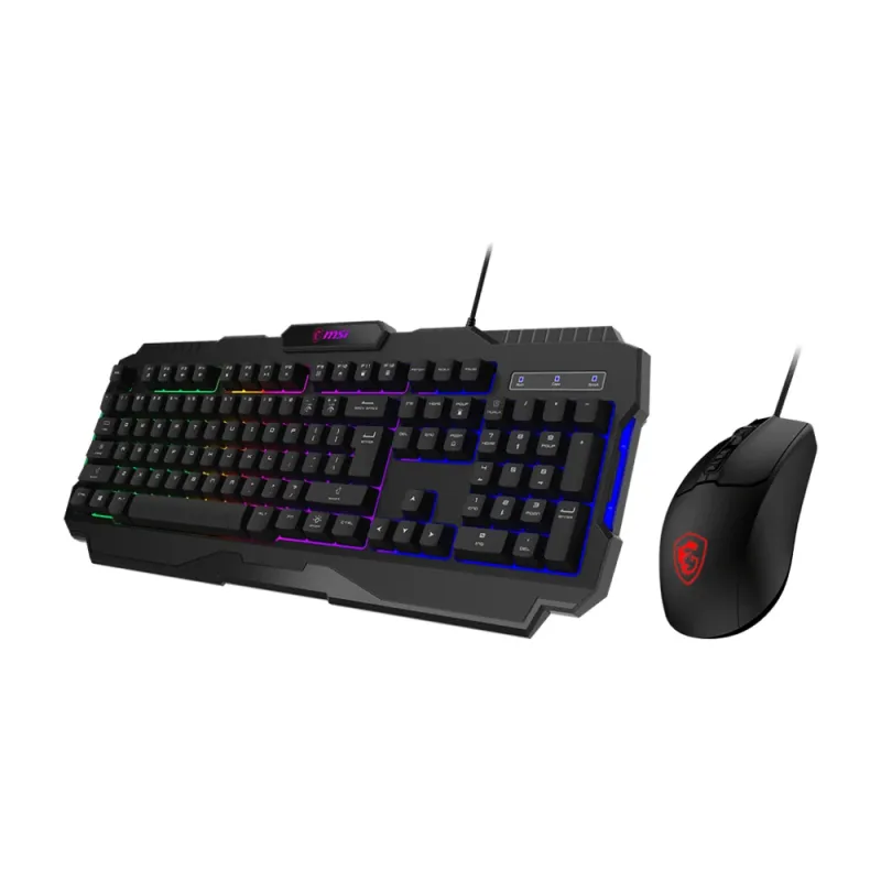 Kit Gamer MSI FORGE GK100 COMBO US - Teclado - Mouse - RGB - Alámbrico - Inglés - FORGE GK100 COMBO US