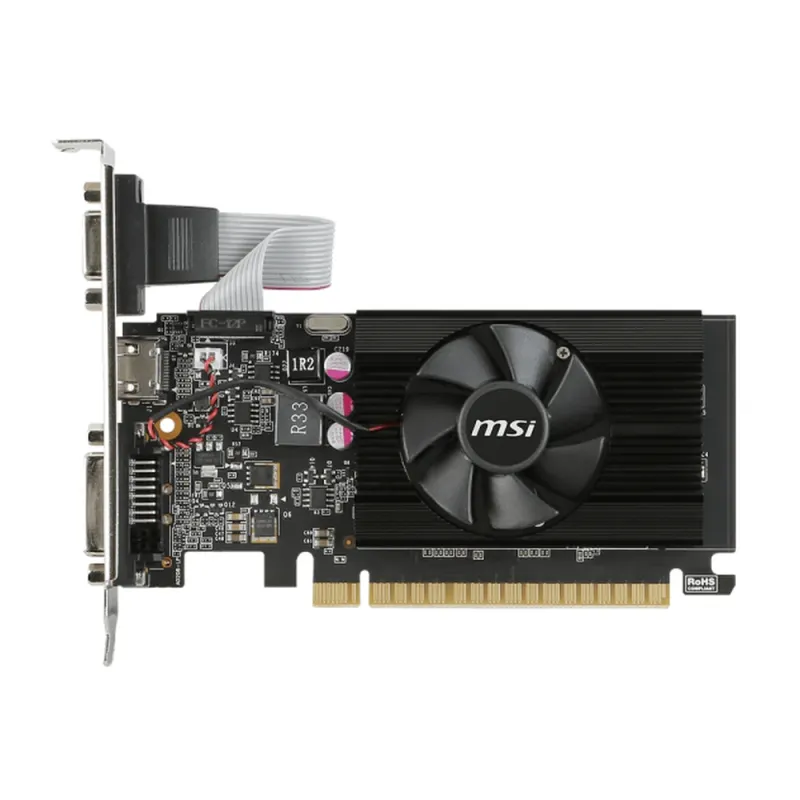Tarjeta de Video MSI GeForce GT 710 2GD3 LP - 2GB - 64-Bit - PCI-E 2.0 - GDDR3 - VGA - DVI - HDMI - GT 710 2GD3 LP
