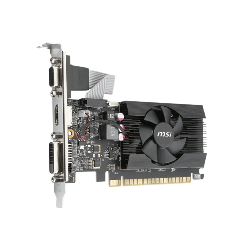 Tarjeta de Video MSI GeForce GT 710 2GD3 LP - 2GB - 64-Bit - PCI-E 2.0 - GDDR3 - VGA - DVI - HDMI - GT 710 2GD3 LP
