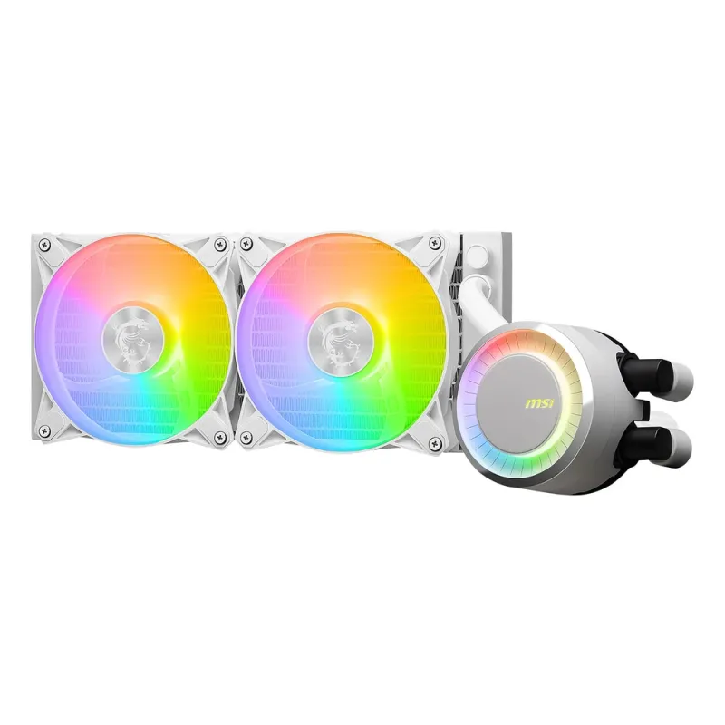 Enfriamiento Líquido MSI MAG CORELIQUID E240 - 2 Ventiladores - 3000 RPM - ARGB - Blanco - MAG CORELIQUID E240 WHITE
