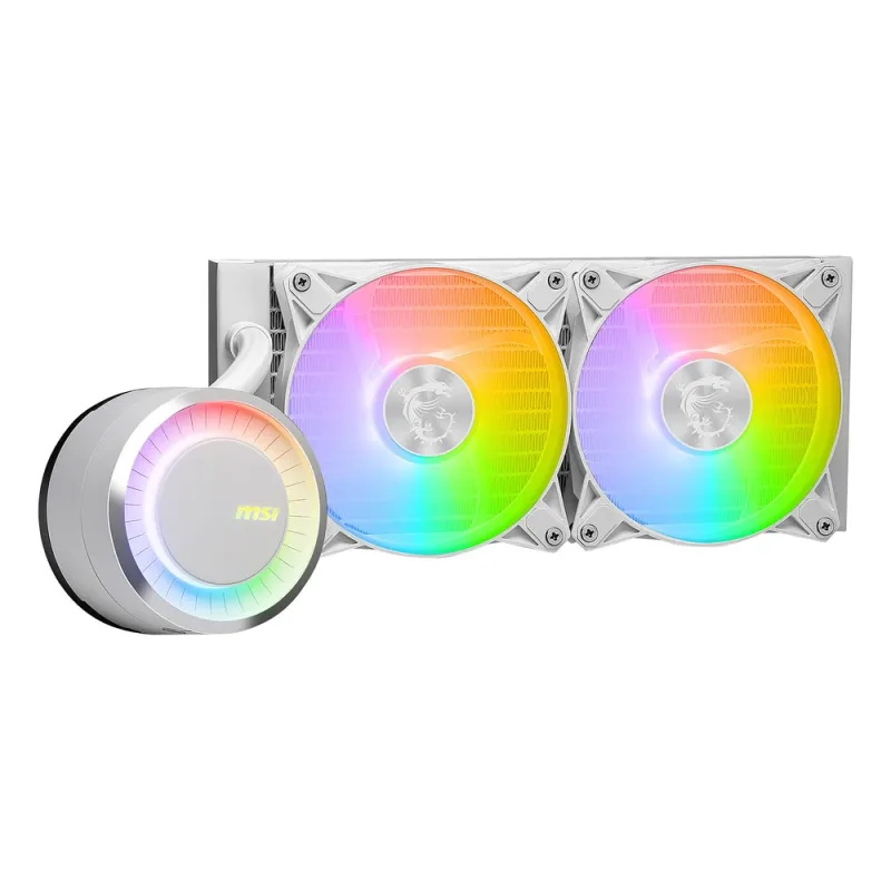Enfriamiento Líquido MSI MAG CORELIQUID E240 - 2 Ventiladores - 3000 RPM - ARGB - Blanco - MAG CORELIQUID E240 WHITE