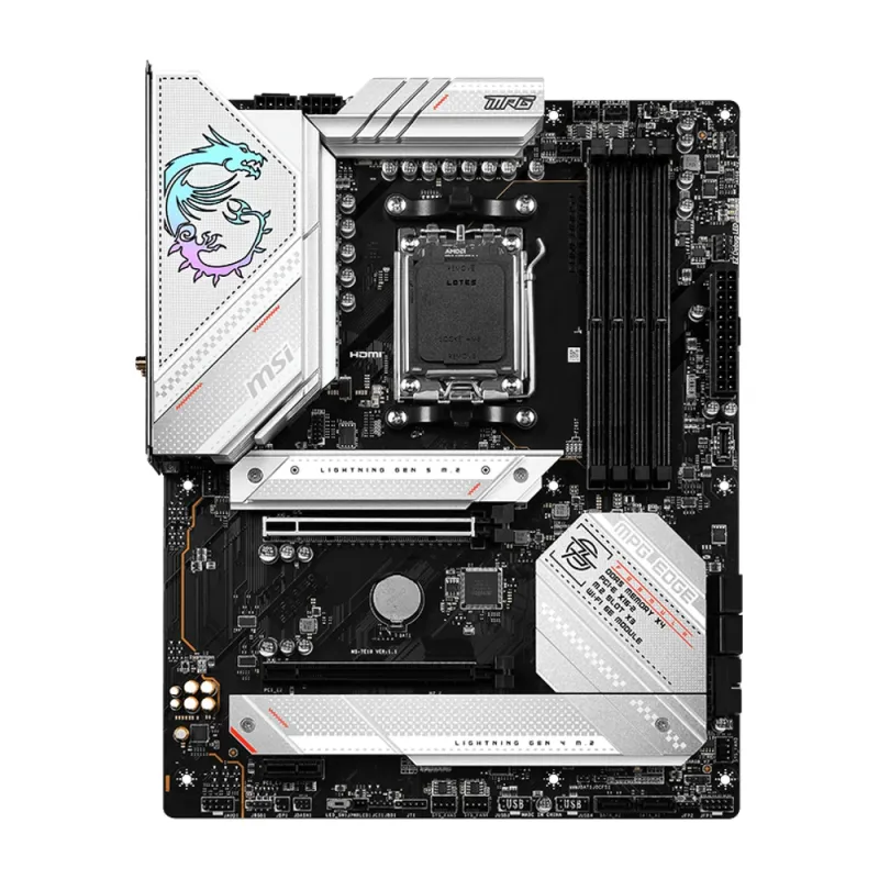 Tarjeta Madre MSI MPG B650 EDGE WIFI - Socket AM5 - 4x DDR5 - 4800/5000/7800+(OC)MHz - HDMI - DisplayPort - USB 2.0/3.2 - ATX - MPG B650 EDGE WIFI