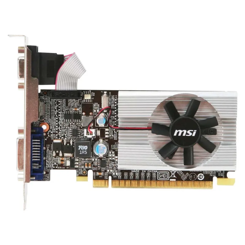Tarjeta de Vídeo MSI Nvidia GeForce G 210 - 1GB - 64-Bit - PCI-E 2.0 - GDDR3 - HDMI - DVI-D - VGA - N210-MD1G/D3