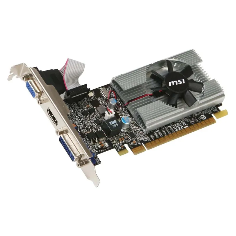 Tarjeta de Vídeo MSI Nvidia GeForce G 210 - 1GB - 64-Bit - PCI-E 2.0 - GDDR3 - HDMI - DVI-D - VGA - N210-MD1G/D3