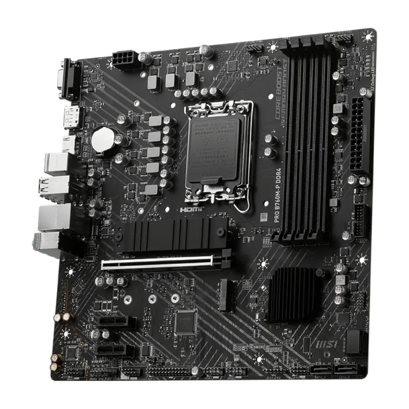 Tarjeta Madre MSI PRO B760M-P DDR4 - Socket 1700 - 4x DDR4 - 2133/3200/4800(OC)MHz - HDMI - DisplayPort - VGA - USB 2.0/3.2 - Micro ATX - PRO B760M-P DDR4