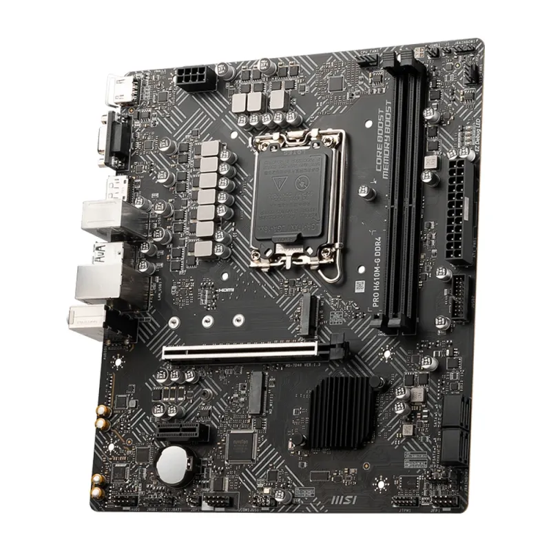 Tarjeta Madre MSI PRO H610M-G DDR4 - Socket 1700 - 2xDDR4 - 2133/2400/2666MHz - VGA - HDMI - M.2 - USB 2.0/3.2 - Micro ATX - PRO H610M-G DDR4