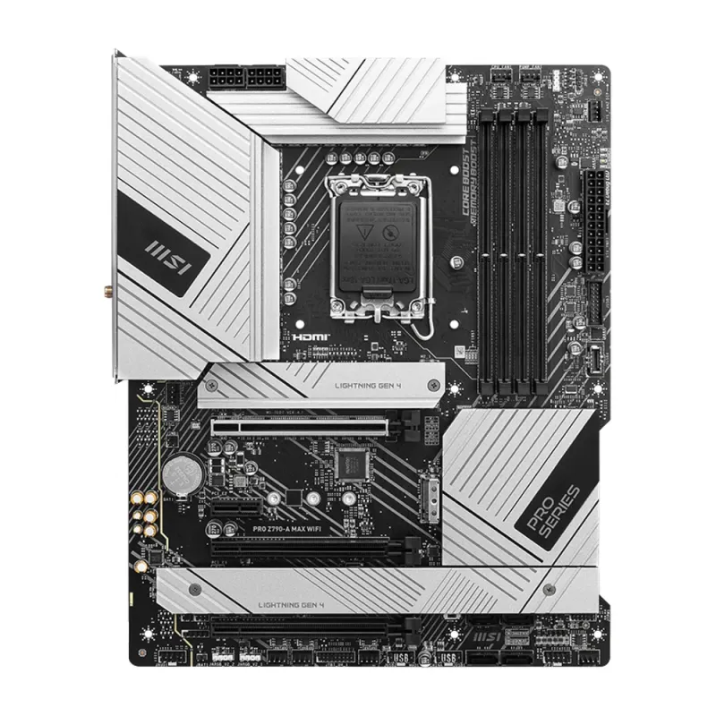 Tarjeta Madre MSI PRO Z790-A MAX WIFI - Socket 1700 - 4xDDR5 - 4800/5600/7800+(OC)MHz - HDMI - DisplayPort - USB 2.0/3.2 - ATX - PRO Z790-A MAX WIFI
