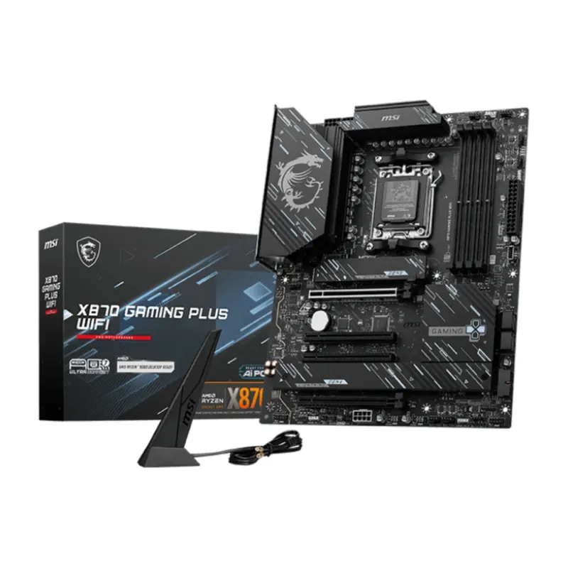 Tarjeta Madre MSI X870 GAMING PLUS WIFI - Socket AM5 - 4x DDR5 - 4800/5600/8200(OC)MHz - HDMI - USB - ATX - X870 GAMING PLUS WIFI