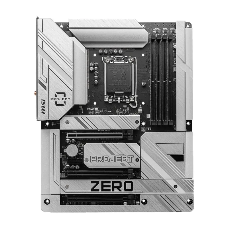 Tarjeta Madre MSI Z790 PROJECT ZERO - Socket 1700 - 4x DDR5 - 4800/5800(OC)/7200+(OC) - HDMI - DisplayPort - USB 2.0 - ATX - Z790 PROJECT ZERO