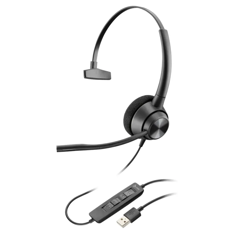 Diadema Poly EncorePro 310 - Alámbrico - USB A - Micrófono - 767G1AA
