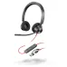 Diadema Poly Blackwire 3320 -Alámbrico - USB C/A - Micrófono - Certificado para Microsoft Teams - 8X220AA