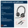 Diadema Poly Blackwire 8225 - Alámbrico - USB C/A - Micrófono - 8X223AA