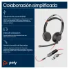 Diadema Poly Blackwire 5220 - Alámbrico - USB C/A - 3.5mm - Micrófono - Certificado para Microsoft Teams - 8X231AA