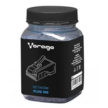 Plug Vorago Cat5 Rj 45 Transparente 100 Piezas - PLUG-100