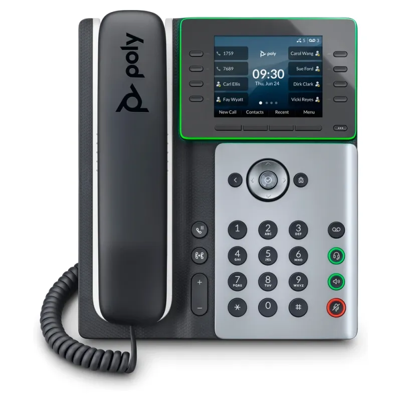 Teléfono IP Poly Edge E350 - 8 Lineas - Habilitado para PoE - 82M89AA
