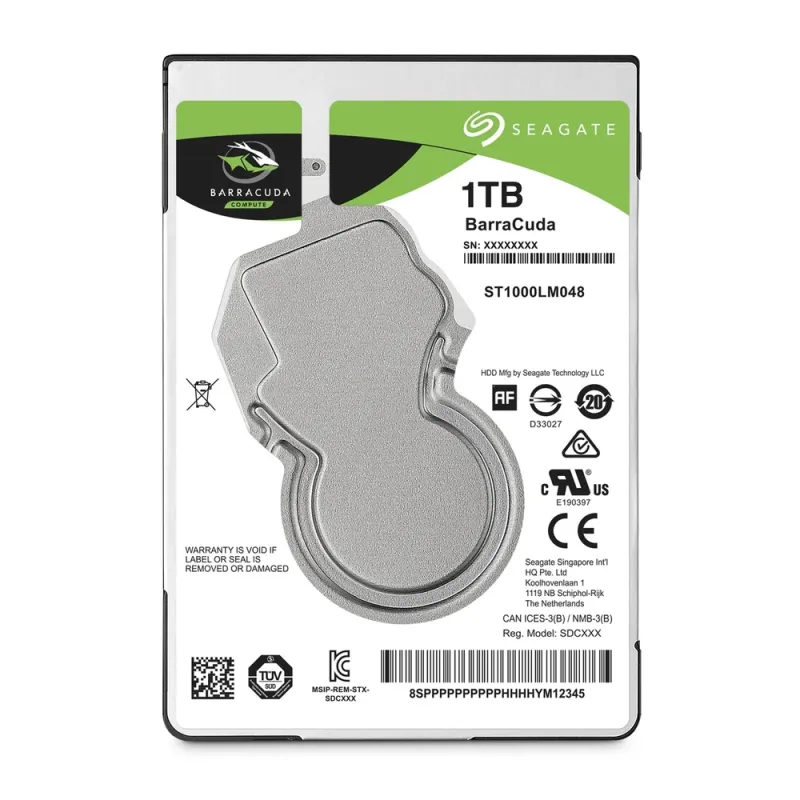 Disco Duro Interno Seagate BarraCuda - 2.5" - 1TB -  SATA 3 - 5400 RPM - ST1000LM048