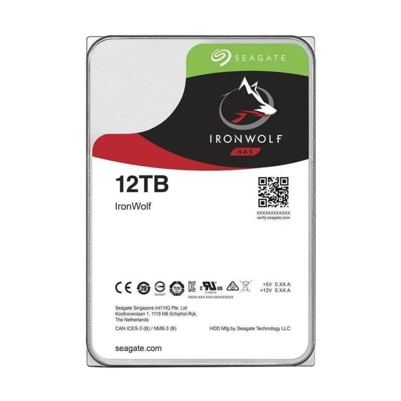 Disco Duro Seagate Ironwolf - 3.5" - 12TB - SATA 3 - Hot-plug - ST12000VN0008