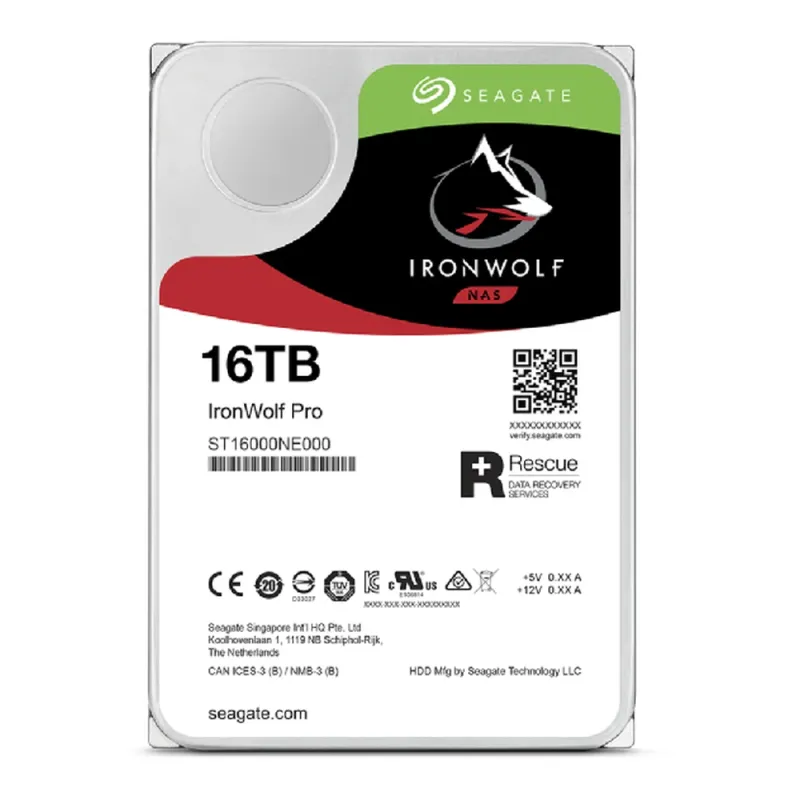 Disco Duro Seagate IronWolf Pro - 3.5 - 16TB - Para NAS - ST16000NT001