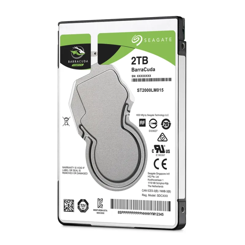 Disco Duro Interno Seagate Barracuda - 2.5" - 2TB - SATA 3 - 5400 RPM  - ST2000LM015