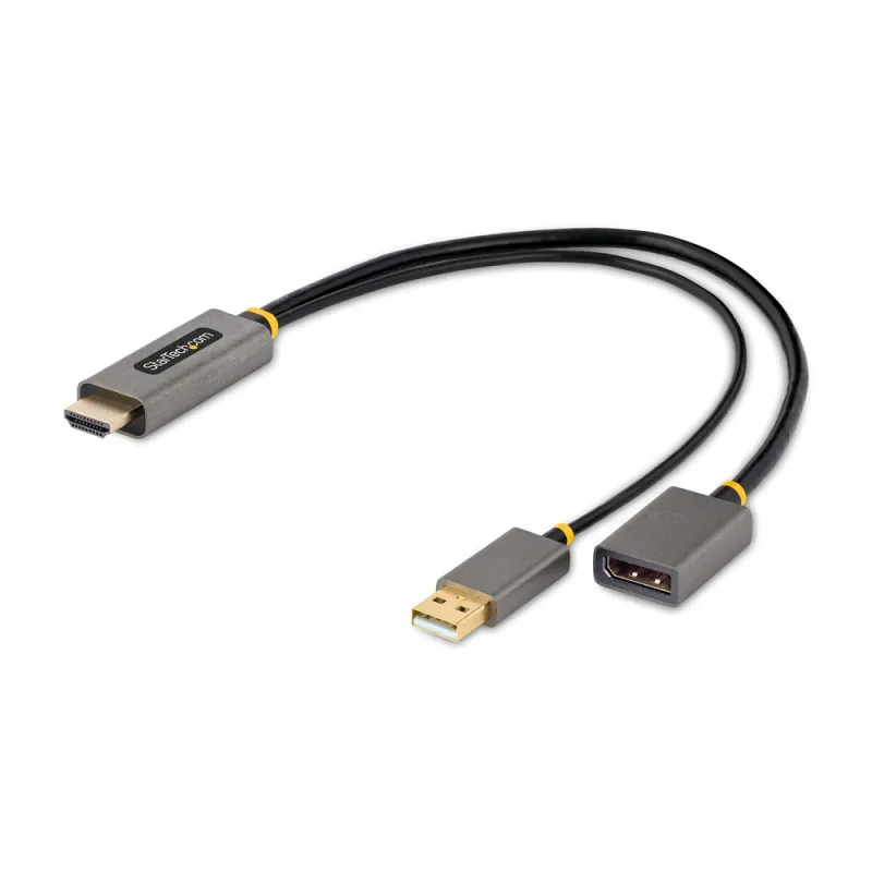 Adaptador de Video StarTech.com - HDMI A DisplayPort - 4K - Alimentación USB - 128-HDMI-DISPLAYPORT