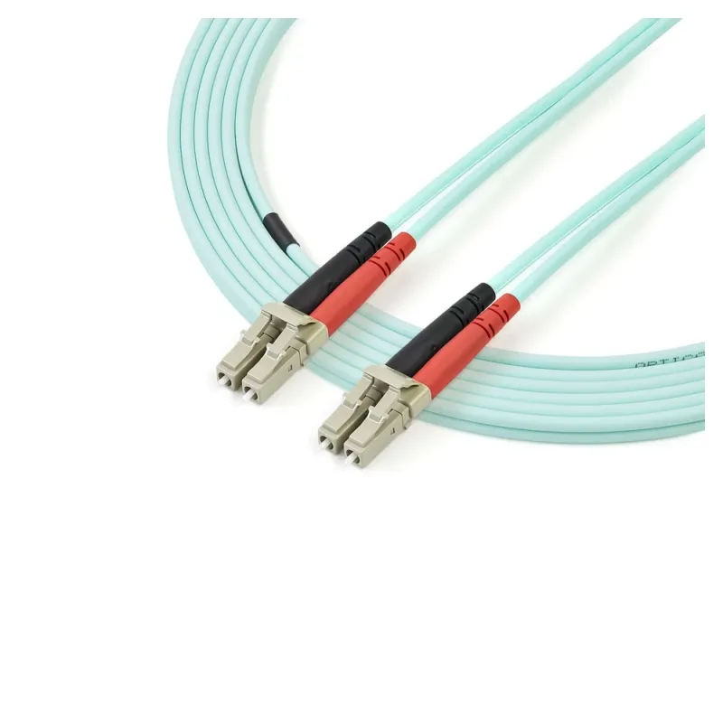 Cable de Fibra Óptica StarTech.com - LC - Dúplex - Multimodo - 3M - Aguamarina - 450FBLCLC3