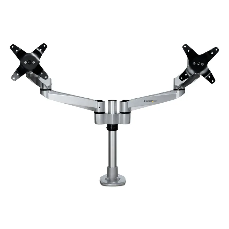 Soporte StarTech.com ARMDUALPS - Hasta 27" - Soporta 10Kg - Para 2 Monitores - Negro - ARMDUALPS