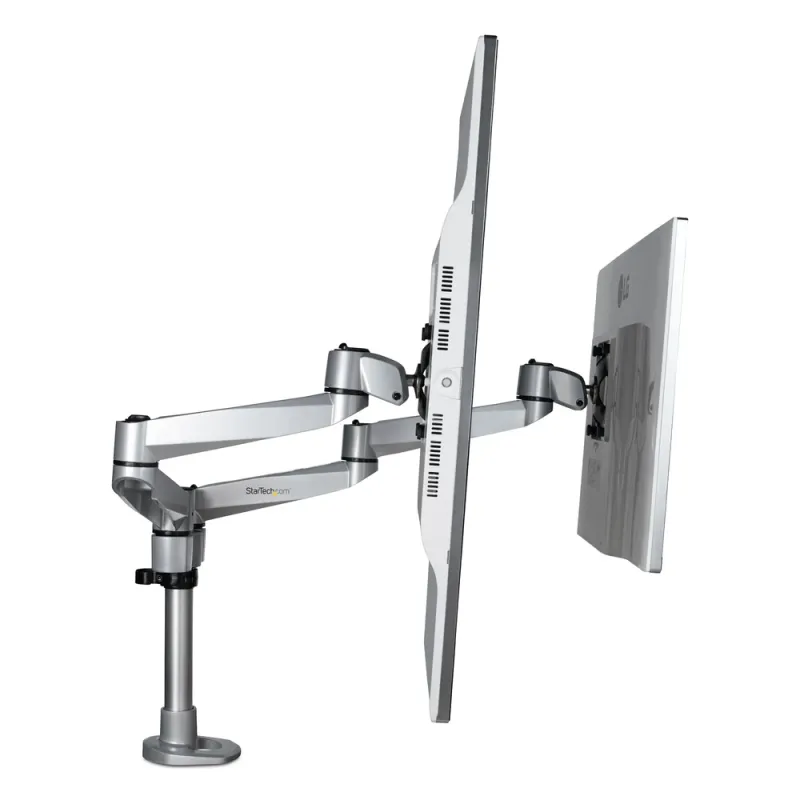 Soporte StarTech.com ARMDUALPS - Hasta 27" - Soporta 10Kg - Para 2 Monitores - Negro - ARMDUALPS