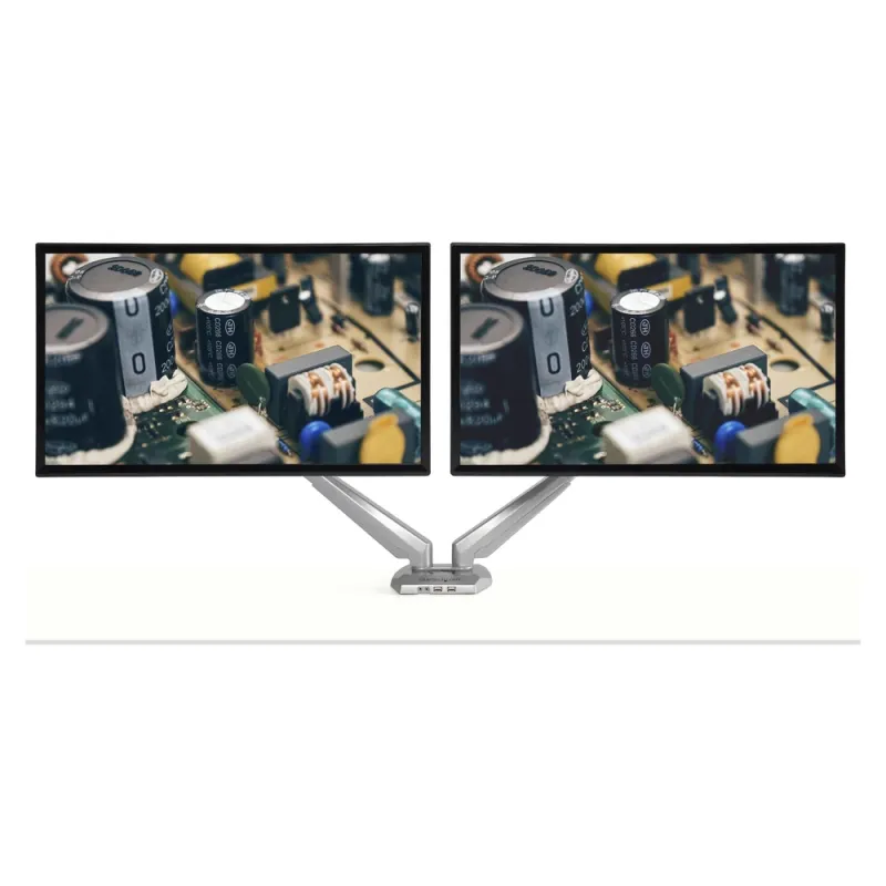 Soporte de Escritorio StarTech.com ARMSLIMDUOS - 15" a 32" -  Soporta 8kg - Para 2 Monitores - Ajustable - 2 Puertos USB - ARMSLIMDUOS