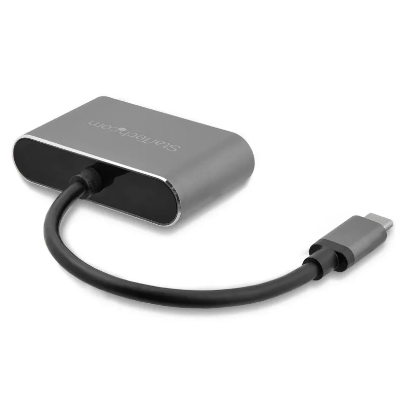 Adaptador StarTech.com CDP2HDVGA - USB-C a VGA y HDMI - Gris Espacial - CDP2HDVGA