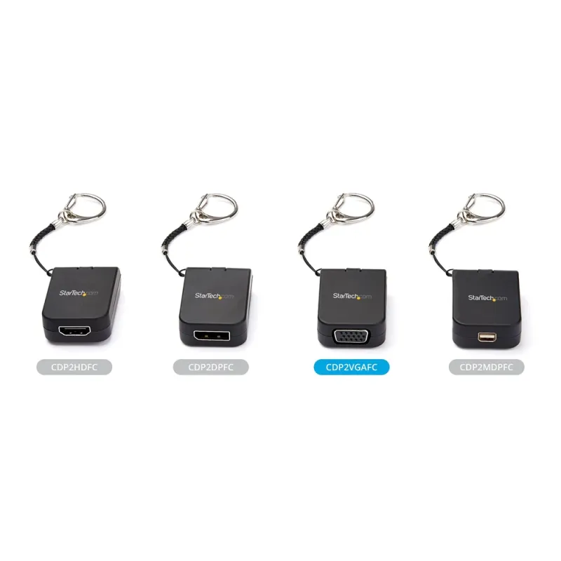 Adaptador Portátil StarTech.com - USB-C a VGA - Macho/Hembra - 1080p - Llavero - CDP2VGAFC