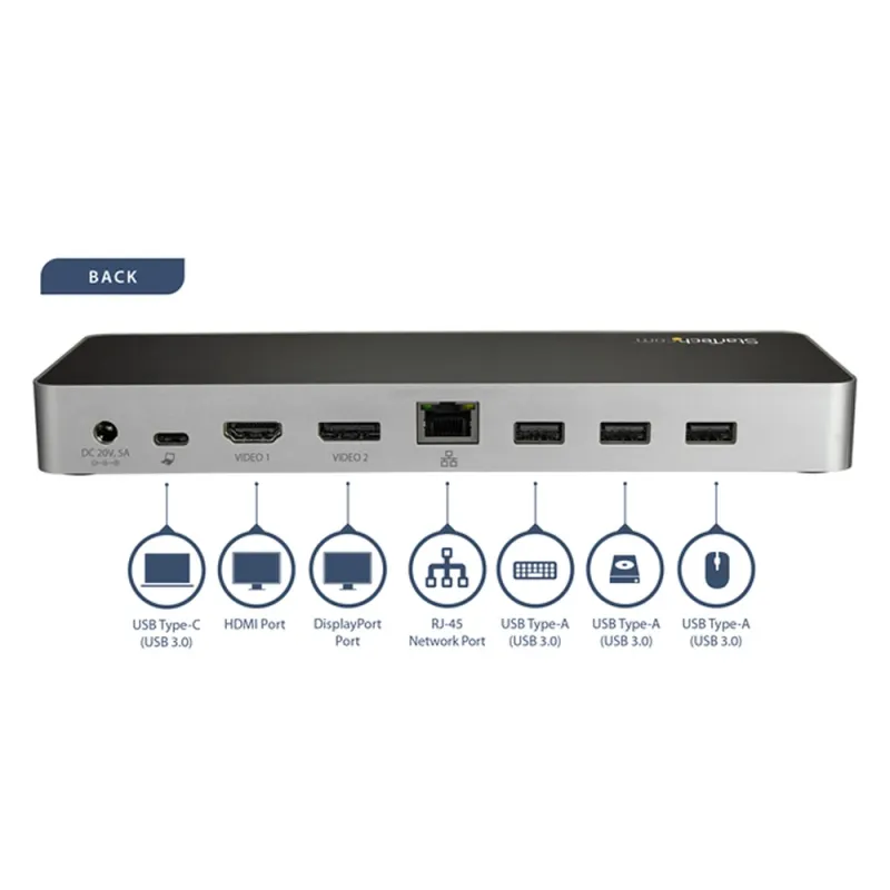 Docking Station StarTech.com DK30CHDDPPD - Para Laptop USB-C - 4k - Para 2 Pantallas - DK30CHDDPPD