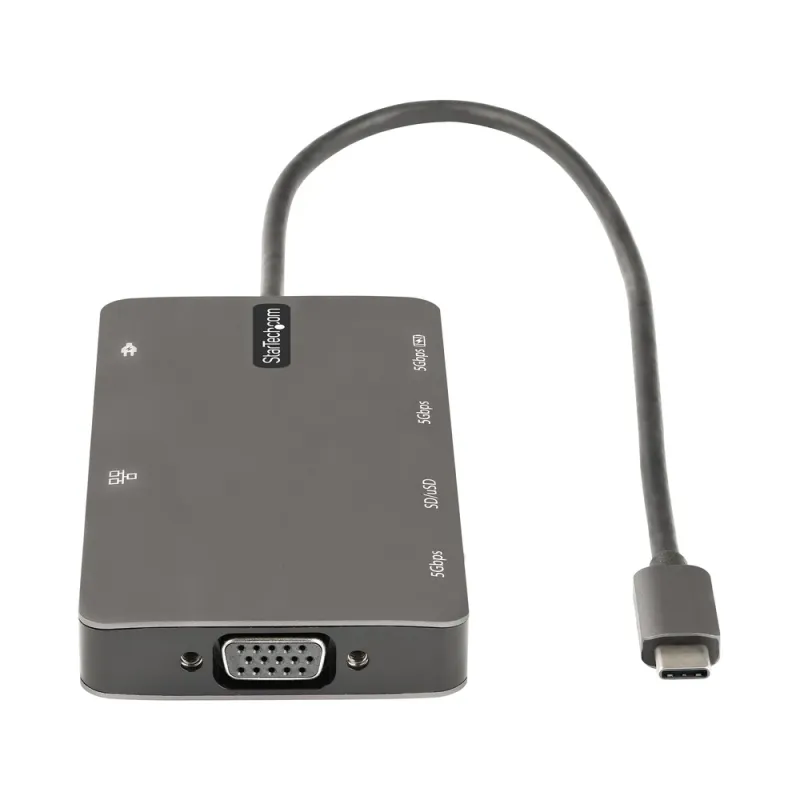 Adaptador Multipuertos StarTech.com - USB-C a HDMI/ VGA/ USB 3.0/ PD 100W - 30cm - DKT30CHVSDPD