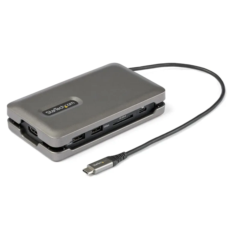 Adaptador StarTech.com DKT31CSDHPD3 - USB-C a HDMI/ 2x USB/ Lector SD/ PD 100W - Cable 25cm - DKT31CSDHPD3