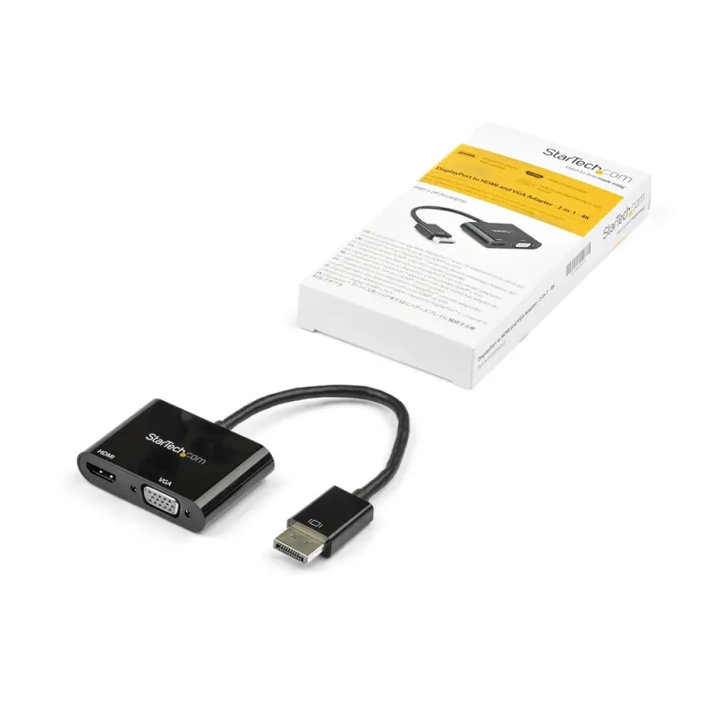 Adaptador StarTech.com - DisplayPort a HDMI/VGA - Macho/Hembra - para Windows/Mac - DP2VGAHD20