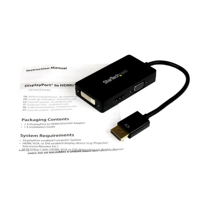 Convertidor de Video StarTech.com - DisplayPort a VGA/ DVI/ HDMI - 1080p - 1920x1200 - DP2VGDVHD