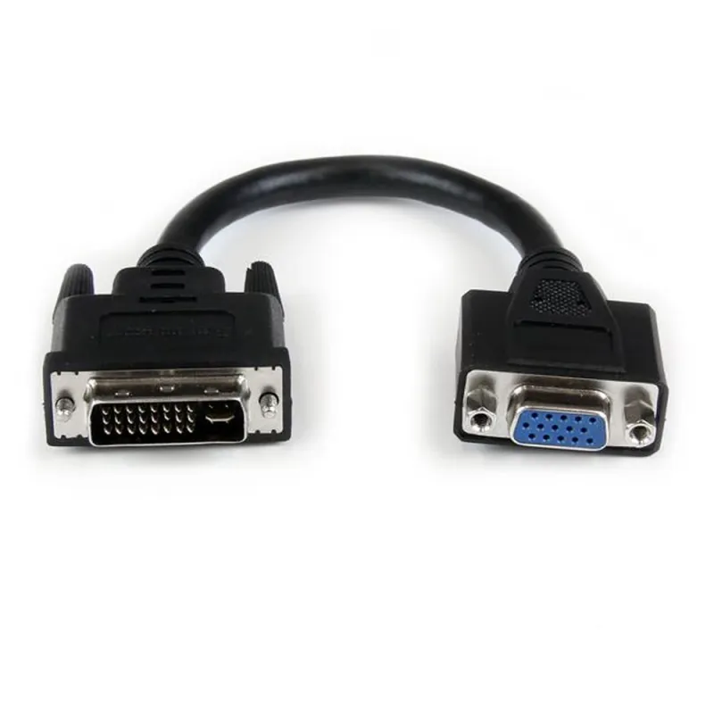 Adaptador Conversor StarTech.com - DVI-I a VGA - Macho a Hembra - 20cm - Negro - DVIVGAMF8IN