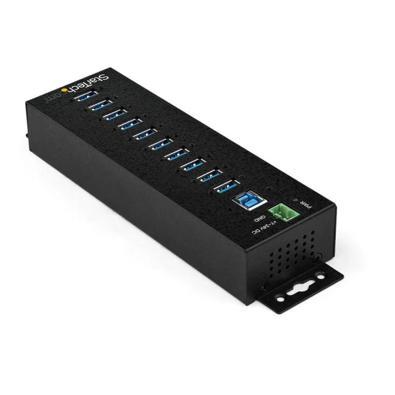 HUB Industrial StarTech.com - USB 3.0 - 10 Puertos USB 3.1 - Adaptador de Alimentación - Negro - HB30A10AME