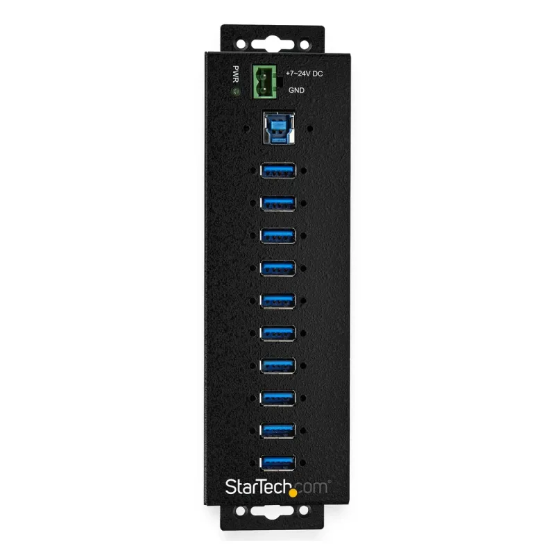HUB Industrial StarTech.com - USB 3.0 - 10 Puertos USB 3.1 - Adaptador de Alimentación - Negro - HB30A10AME