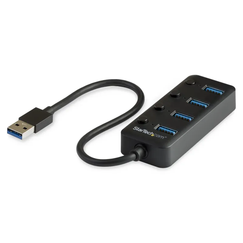 Hub USB 3.0 StarTech.com - 4 Puertos USB-a - Con Interruptores - HB30A4AIB