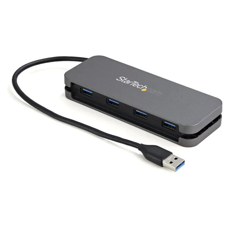 HUB USB 3.0 StarTech.com HB30AM4AB - 4 USB-A - Negro/Gris - HB30AM4AB