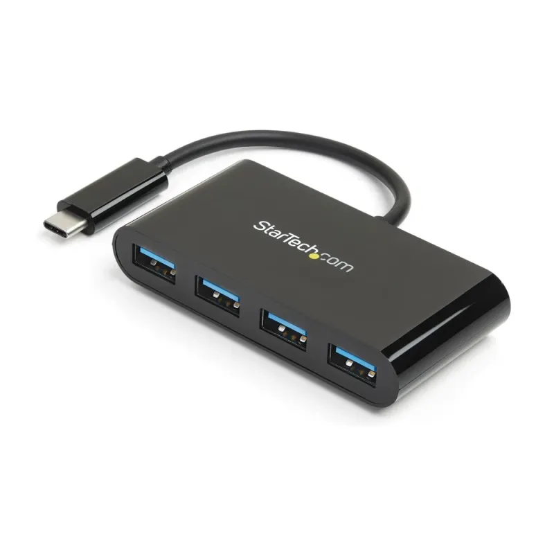 Hub StarTech.com HB30C4AB - USB 3.0 - USB-C A 4 Puertos USB A - Negro - HB30C4AB