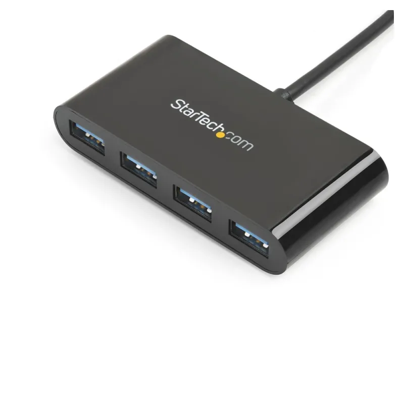 Hub StarTech.com HB30C4AB - USB 3.0 - USB-C A 4 Puertos USB A - Negro - HB30C4AB