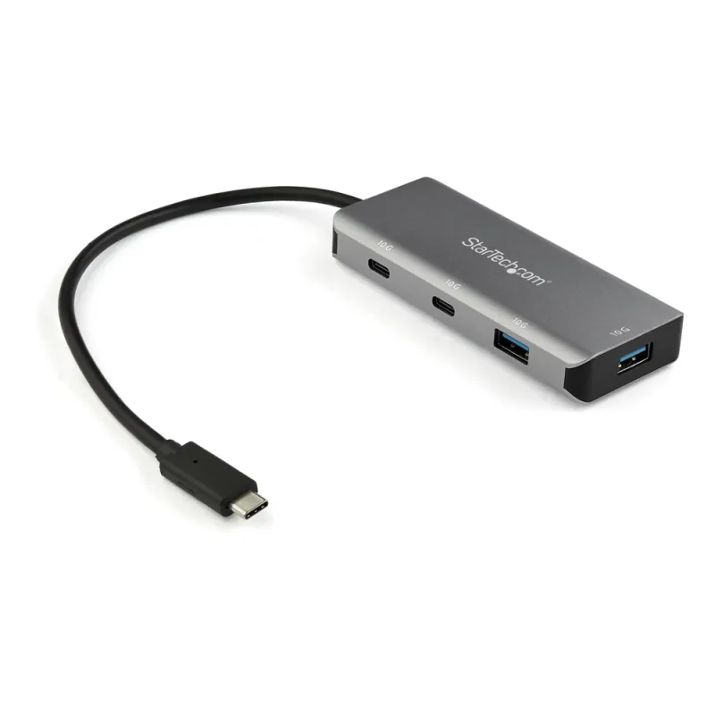 Adaptador HUB USB-C StarTech.com HB31C2A2CB - 2 USB 3.1 - 2 USB-C - 10Gbps - Negro/Gris - HB31C2A2CB