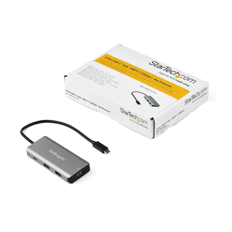 Adaptador HUB USB-C StarTech.com HB31C3A1CB - 3 USB 3.1 - 1 USB-C - 10Gbps - Negro/Gris - HB31C3A1CB