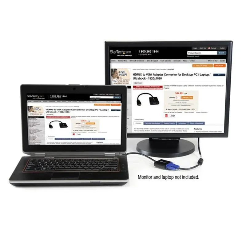 Adaptador de Video StarTech.com - HDMI a VGA - Macho/Hembra - Negro - HD2VGAE2