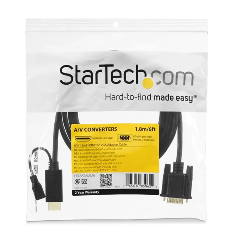 Cable StarTech.com HD2VGAMM10 - Activo - HDMI a VGA - 3 Mts - HD2VGAMM10