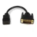 Adaptador de Video StarTech.com - HDMI Hembra a DVI-D Macho - 20cm - Negro - HDDVIFM8IN Adaptador de Video StarTech.com - HDMI Hembra a DVI-D Macho - 20cm - Negro - HDDVIFM8IN